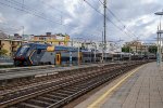 A Hitachi "Rock" EMU arrives at Sestri Levante at one of the stub ended platforms